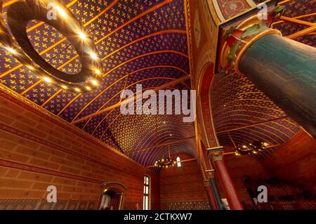 Blois, Francia - 02 novembre 2013: Il soffitto interno della bella stanza generale degli Stati nel Royal Chateau de Blois (Castello reale di Blois), w Foto Stock