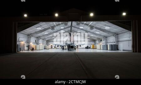 Una U.S. Air Force A-10 Thunderbolt II si trova sulla linea di volo alla base dell'aeronautica Davis-Monthan, Arizona, 15 settembre 2020. LA A-10 è una piattaforma di consegna delle armi estremamente precisa e superabile per una varietà di munizioni. (STATI UNITI Air Force foto di Senior Airman Jacob T. Stephens) Foto Stock