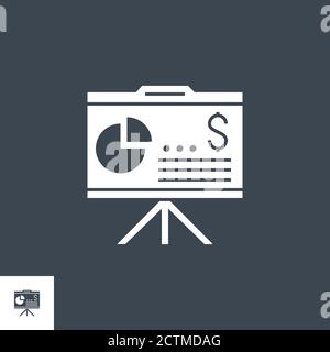 Relazione finanziaria relative vettore icona glyph. Illustrazione Vettoriale
