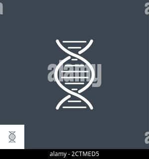 Icona glifo vettoriale correlato al DNA. Illustrazione Vettoriale