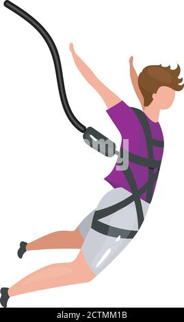 Bungee jumping flat vettore illustrazione Illustrazione Vettoriale