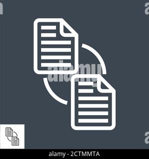 Icona vettore di linea sottile di Exchange file Illustrazione Vettoriale