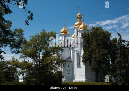 Chiesa di Caterina. La Chiesa ortodossa nella città Ucraina di Chernigov, un monumento architettonico di importanza nazionale. Un esempio vivace di Cossa Foto Stock