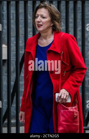 Londra, Regno Unito. 24 Settembre 2020. Frances o'Grady, Segretario Generale della TUC arriva a incontrare Rishi Sunak prima di dirigersi al Parlamento per fare la sua dichiarazione sul piano di Economia invernale, sul finanziamento della prossima fase delle restrizioni Coronavirus. Credit: Guy Bell/Alamy Live News Foto Stock