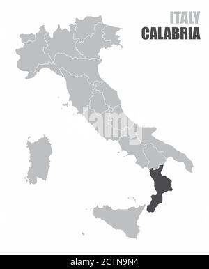 Mappa Italia Calabria Illustrazione Vettoriale