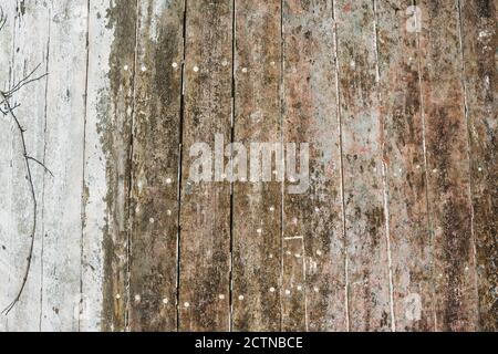 Colpo di primo piano di una vecchia superficie di legno Foto Stock