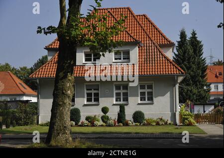 Hauenheim, 1914-1923 erbaut, Arbeiterhaus Foto Stock