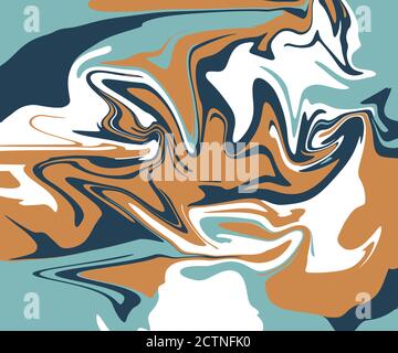 Abstract orange  and dark blue digital abstract creative background with curved lines Foto Stock
