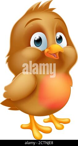 Robin Redbreast Natale Cartoon Bird bambino Illustrazione Vettoriale