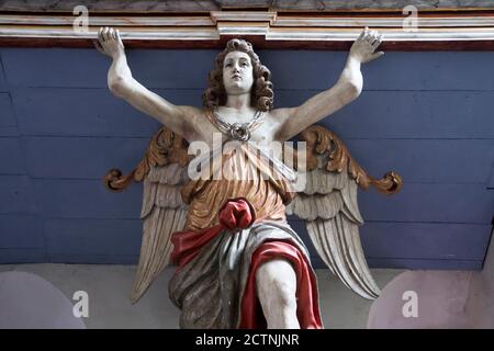 Angelo nella chiesa abbaziale, San Stefano e San Vito, Abbazia Castello Corvey, Hoexter, Nord Reno Westfalia, Germania, Europa Foto Stock