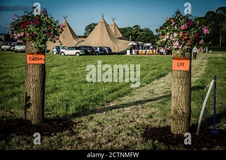 Bell'arredamento per matrimoni Foto Stock