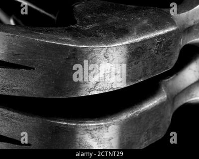 Primo piano del martello usato Foto Stock