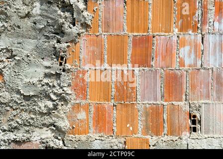 Sfondo di vecchio muro di mattoni vintage e struttura in cemento Foto Stock