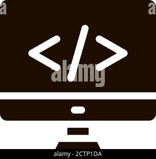 Codifica dell'icona del vettore di monitoraggio del computer Illustrazione Vettoriale