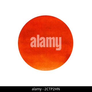 Astratto rosso o rosa acquerello dipinto cerchio isolato su bianco sfondo Foto Stock