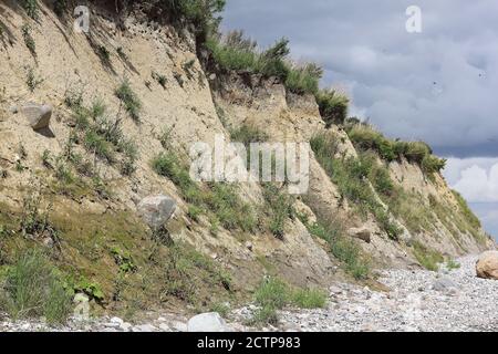 Scogliera sulla penisola di Schwansen sul Mar Baltico Foto Stock