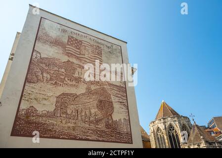 La terra di America in Hastings, Sussex orientale Foto Stock