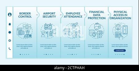 I dati biometrici utilizzano il modello vettoriale di onboarding Illustrazione Vettoriale
