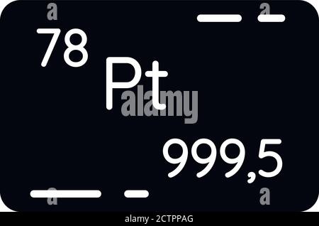 Icona glifo nero platino Illustrazione Vettoriale