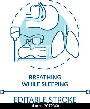 Respirare mentre dormono icona concettuale turchese Illustrazione Vettoriale