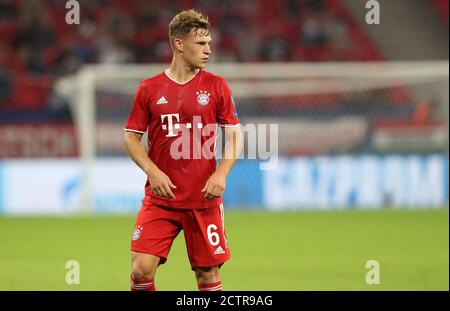 Budapest, Ungarn. Firo: 24.09.2020 Fuvuball, Football UEFA Super Cup 2020 FCB FC Bayern Mvºnchen Muenchen - Sevilla FC Gesture, Joshua Kimmich | usage worldwide Credit: dpa/Alamy Live News 2020 Foto Stock