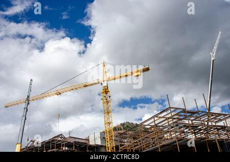 Costruzione commerciale: Costruzione di travi in acciaio a Vail, Colorado Foto Stock