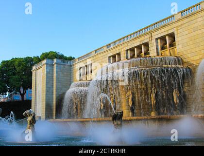 Parco delle fontane Alameda a Lisbona Foto Stock