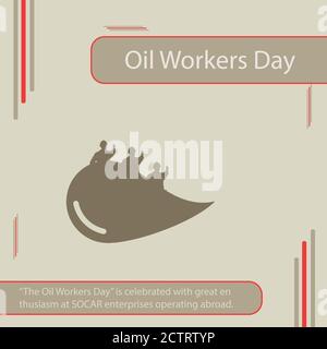 La Giornata dei lavoratori petroliferi si celebra con grande entusiasmo presso le imprese SOCAR operanti all'estero. Illustrazione Vettoriale