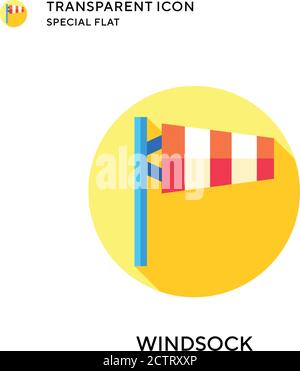 Icona vettore Windsock. Illustrazione piatta. Vettore EPS 10. Illustrazione Vettoriale