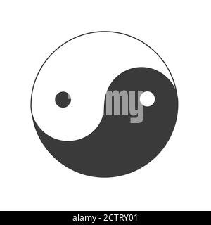 Ying yang vettore simbolo di armonia ed equilibrio isolato Illustrazione Vettoriale