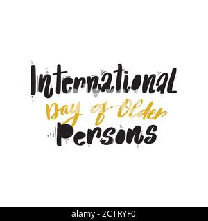 Modello di progettazione della Giornata Internazionale delle persone anziane. Design per striscioni Illustrazione Vettoriale