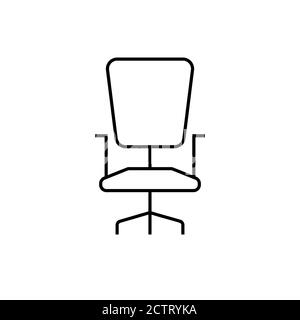 Icone della sedia, icona dell'ufficio, stile del contorno Illustrazione Vettoriale