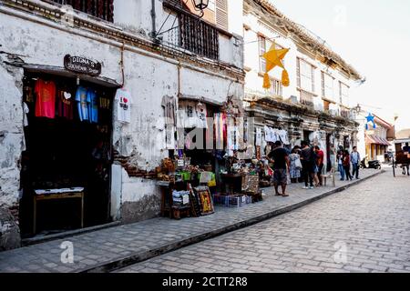 Architettura in stile coloniale spagnolo a Vigan City Foto Stock