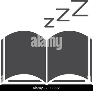 insonnia, sonno libro notte vettore illustrazione silhouette stile icona Illustrazione Vettoriale