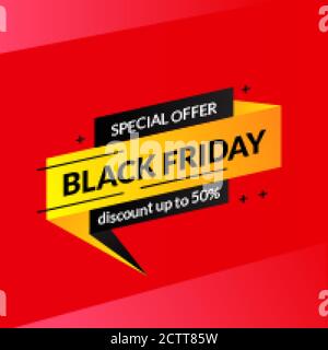 vendita black friday offerta sconto modello di banner concetto di illustrazione Illustrazione Vettoriale