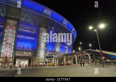 Budapest, Ungheria, 24 settembre 2020. Puskas Arena nella finale UEFA Supercup match FC BAYERN MUENCHEN - FC SEVILLA 2-1 nella Stagione 2019/2020, FCB, Monaco, © Peter Schatz / Alamy Live News - LE NORMATIVE UEFA VIETANO QUALSIASI USO DI FOTOGRAFIE come SEQUENZE DI IMMAGINI e/o QUASI-VIDEO - News-Agenzie nazionali e internazionali AD USO esclusivamente editoriale Foto Stock