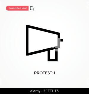 Icona del vettore di protesta-1. . Illustrazione vettoriale semplice e moderna per siti Web o applicazioni mobili Illustrazione Vettoriale