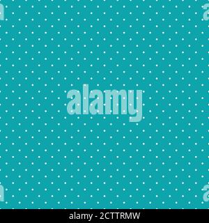 Piccolo vettore polka punto senza cuciture motivo sfondo. Piccoli cerchi bianchi su luminoso sfondo blu acqua. Design a ripetizione geometrica regolare dei confetti. Tutti Illustrazione Vettoriale