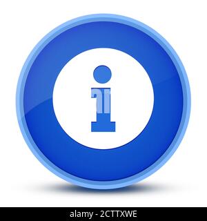 Info lussuoso pulsante rotondo blu lucido illustrazione astratta Foto Stock