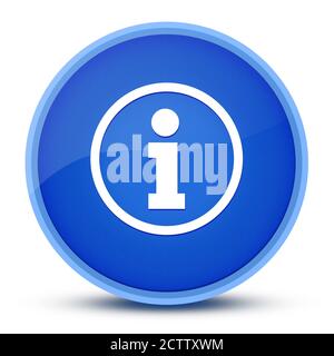 Info lussuoso pulsante rotondo blu lucido illustrazione astratta Foto Stock