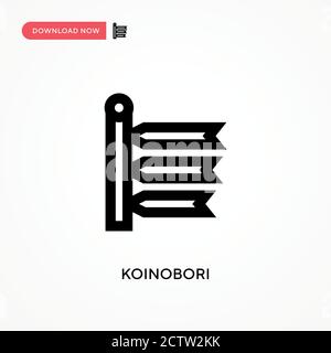 Icona vettore Koinobori. . Illustrazione vettoriale semplice e moderna per siti Web o applicazioni mobili Illustrazione Vettoriale