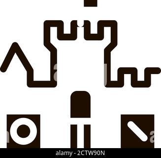 Interattivo per bambini Castello personaggio vettore icona Segno Illustrazione Vettoriale