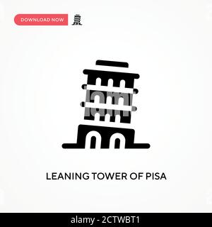 Torre pendente di pisa icona vettoriale. . Illustrazione vettoriale semplice e moderna per siti Web o applicazioni mobili Illustrazione Vettoriale