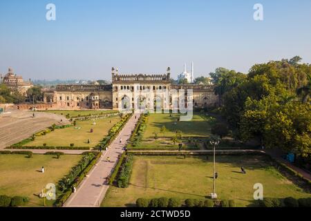 India, Uttar Pradesh, Lucknow, complesso Bara Imambara, Bada Imambara (edificio principale) Foto Stock