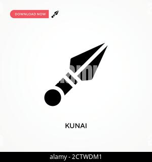 Icona vettore kunai. . Illustrazione vettoriale semplice e moderna per siti Web o applicazioni mobili Illustrazione Vettoriale