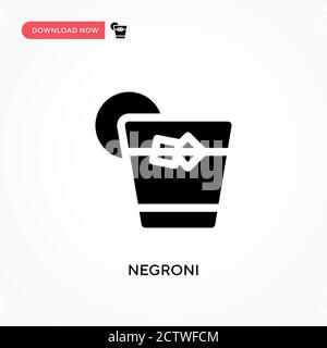 Icona vettore Negroni. . Illustrazione vettoriale semplice e moderna per siti Web o applicazioni mobili Illustrazione Vettoriale