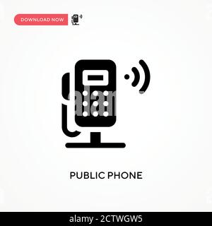 Icona vettore telefonico pubblico. . Illustrazione vettoriale semplice e moderna per siti Web o applicazioni mobili Illustrazione Vettoriale