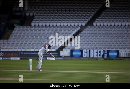 Tom Westley di Essex in azione durante il terzo giorno della finale del Bob Willis Trophy a Lord's, Londra. Foto Stock