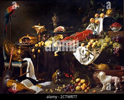 Banchetto Still Life 1644 Adriaen van Utrecht 1599-1651 olandese il, Paesi Bassi, Foto Stock