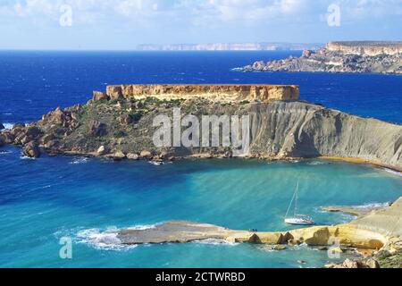 Vista sulla baia di Gnejna, Malta Foto Stock